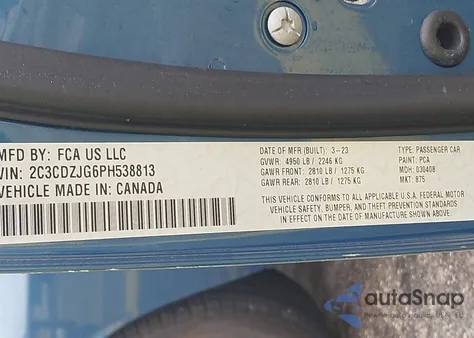 2023 Dodge Challenger Gt from USA, damaged, VIN 2C3CDZJG6PH538813